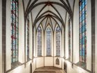 Chor Kloster Königsfelden mit weltberühmten Glasfenstern aus dem Mittelalter.