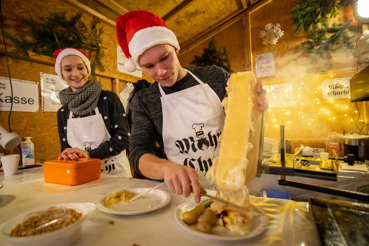Raclette-Stand  am Wiehnachtsmärt Schloss Wildegg