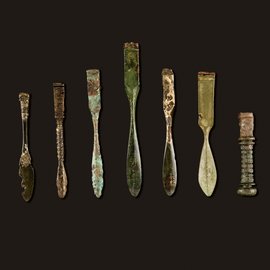 Historische Funde (hier Besteck) aus dem römischen Zeitalter im Vinodnissa Museum